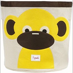 3 Sprouts Monkey Canvas Storage Bin Toy Hamper